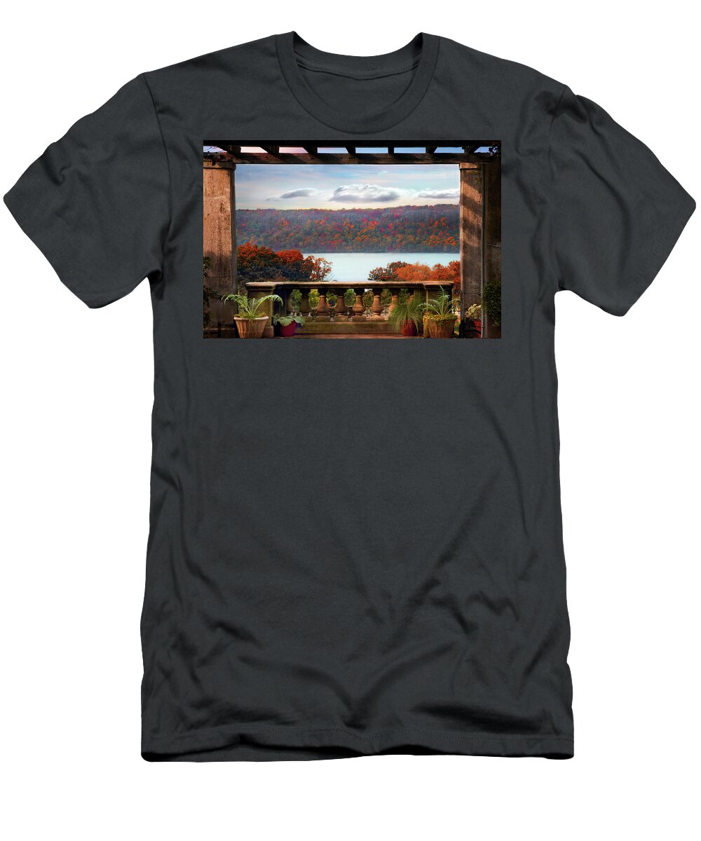 Wave Hill T-Shirt featuring the photograph Wave Hill Pergola View by Jessica Jenney