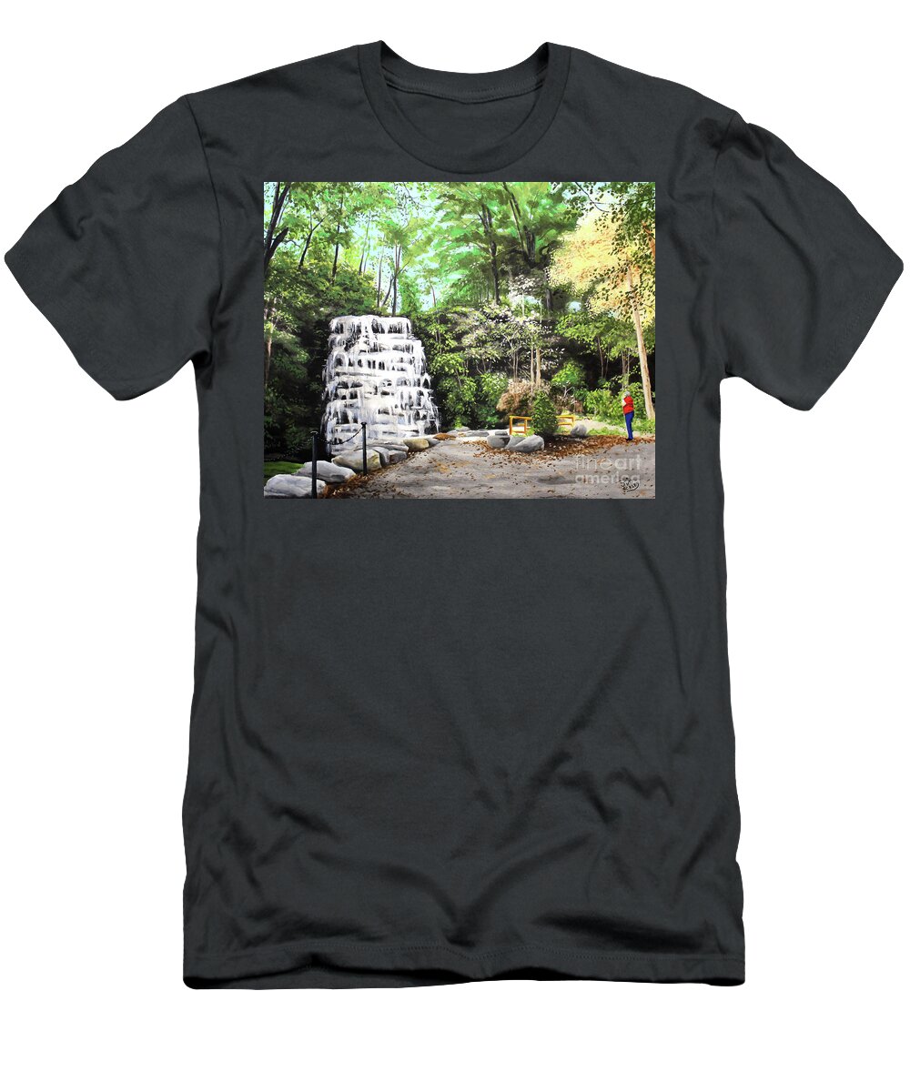 Landscape T-Shirt featuring the painting Waverly Glen by James Ackley