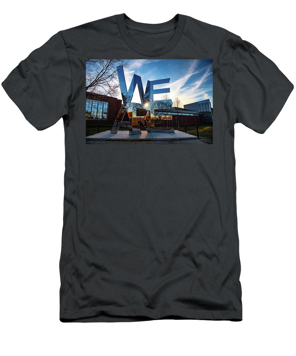 State College Pennsylvania T-Shirt featuring the photograph We Are statue at Penn State University by Eldon McGraw