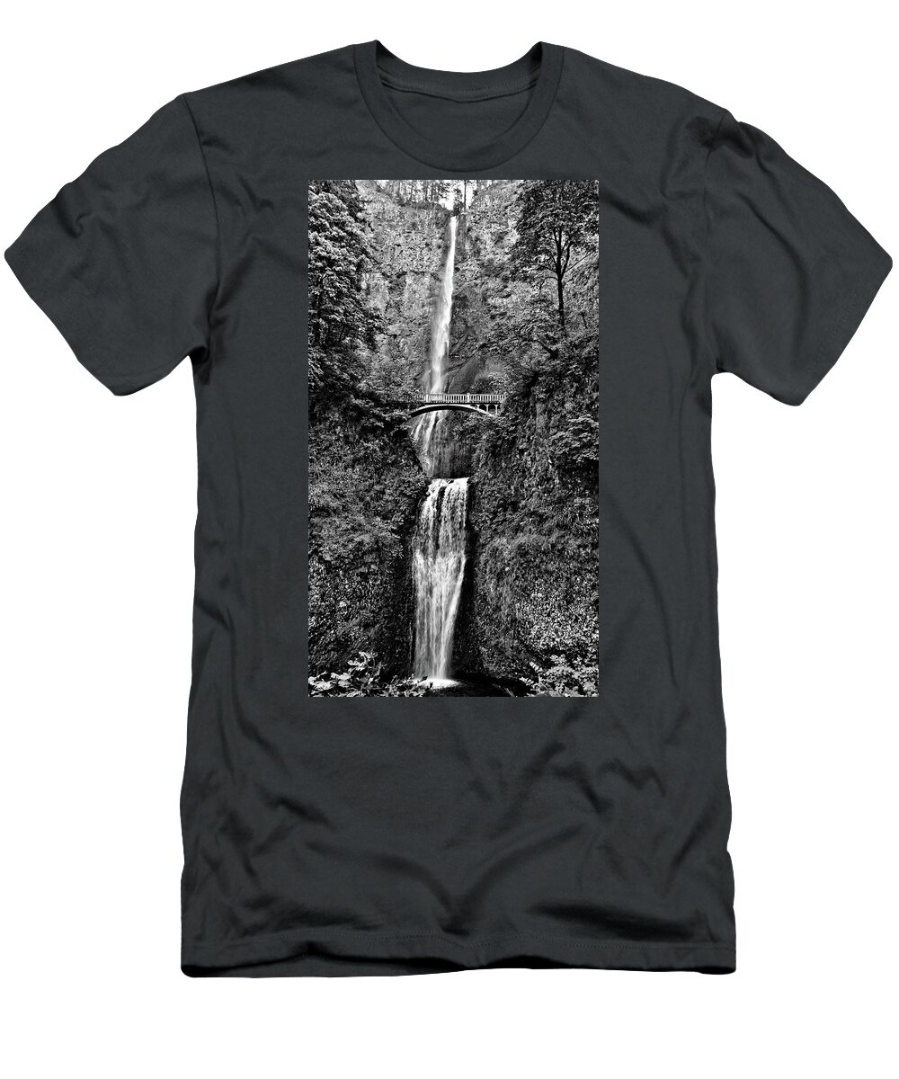 Postponed Destiny T-Shirt featuring the photograph Postponed Destiny -- Multnomah Falls at The Columbia River Gorge, Oregon by Darin Volpe