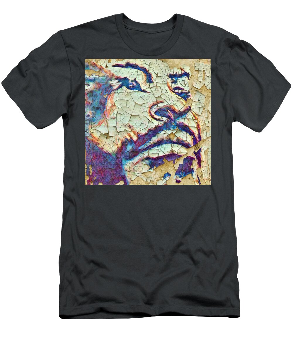  T-Shirt featuring the mixed media What's going on by Angie ONeal