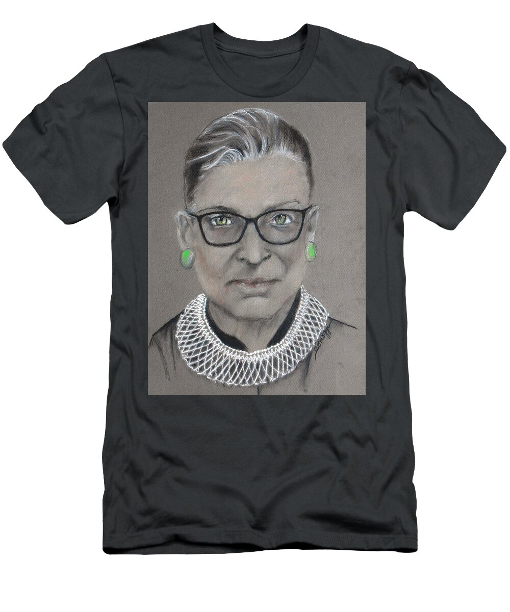 Ruth Bader Ginsburg T-Shirt featuring the drawing White-Collar Justice by Jayne Somogy