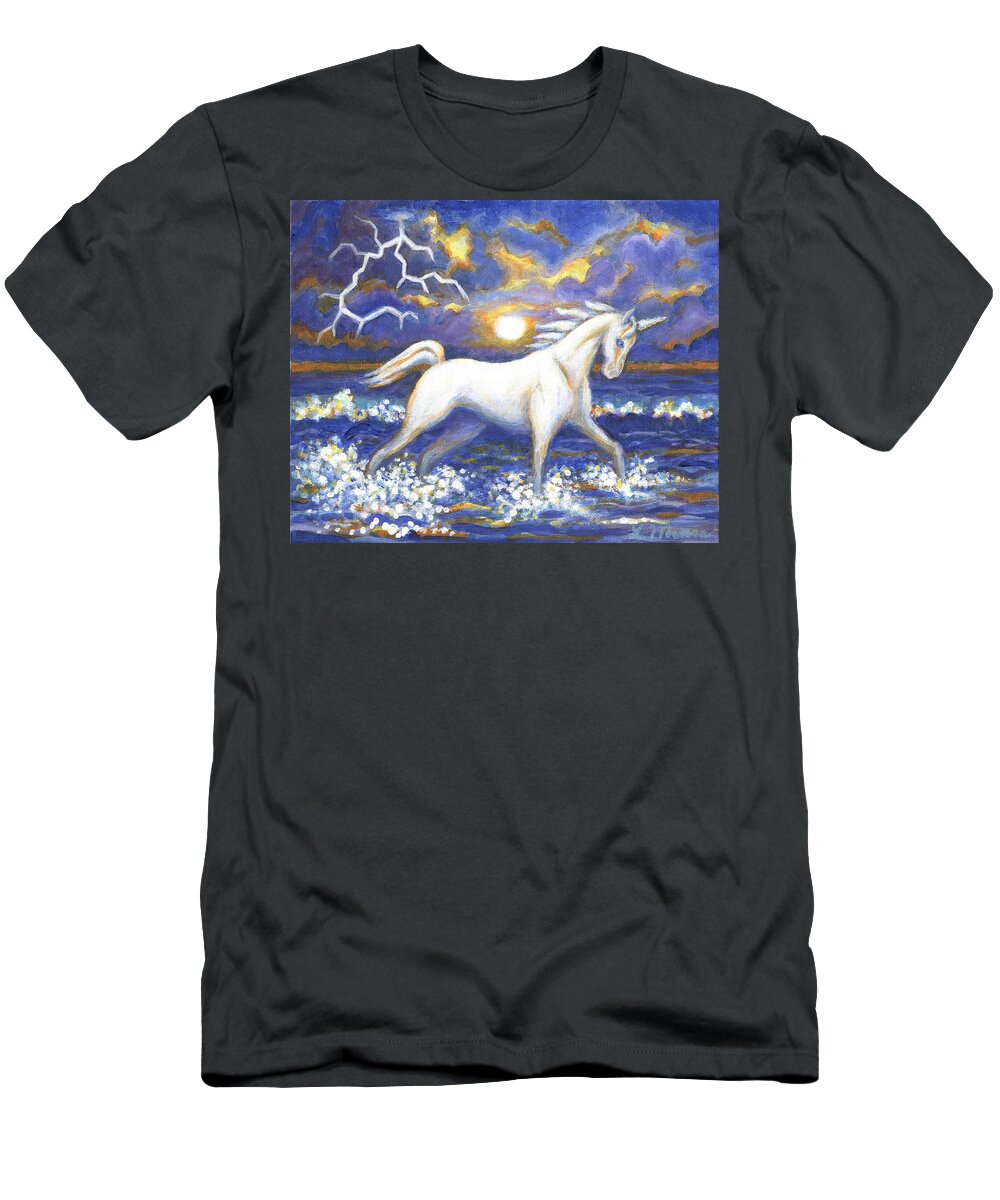 Horse T-Shirt featuring the painting White Lightening by Linda Mears