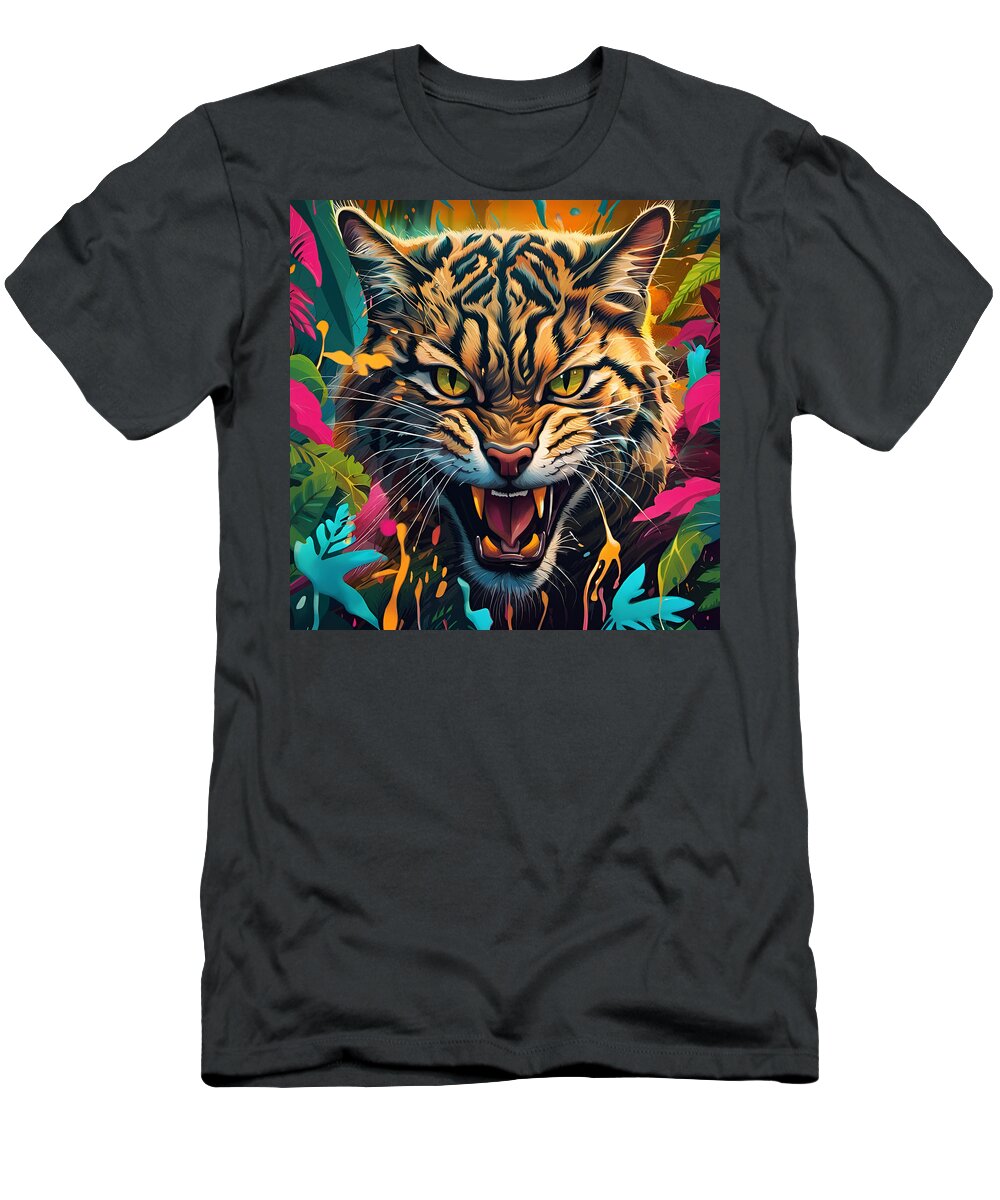 Wild T-Shirt featuring the digital art Wild Cat by Jason Denis