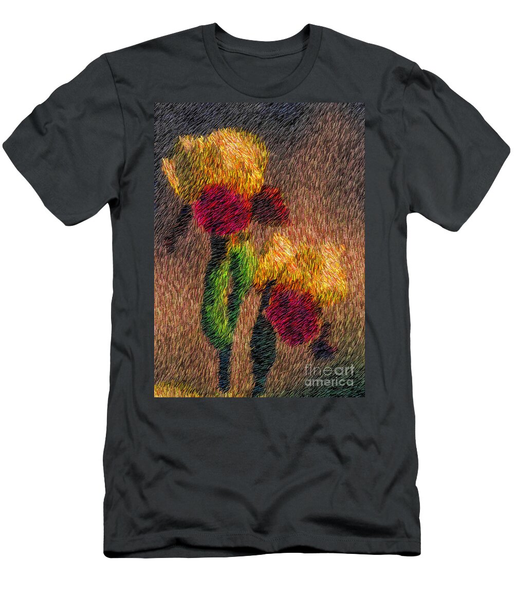 Abstract T-Shirt featuring the digital art Wild flowers by Bruce Rolff