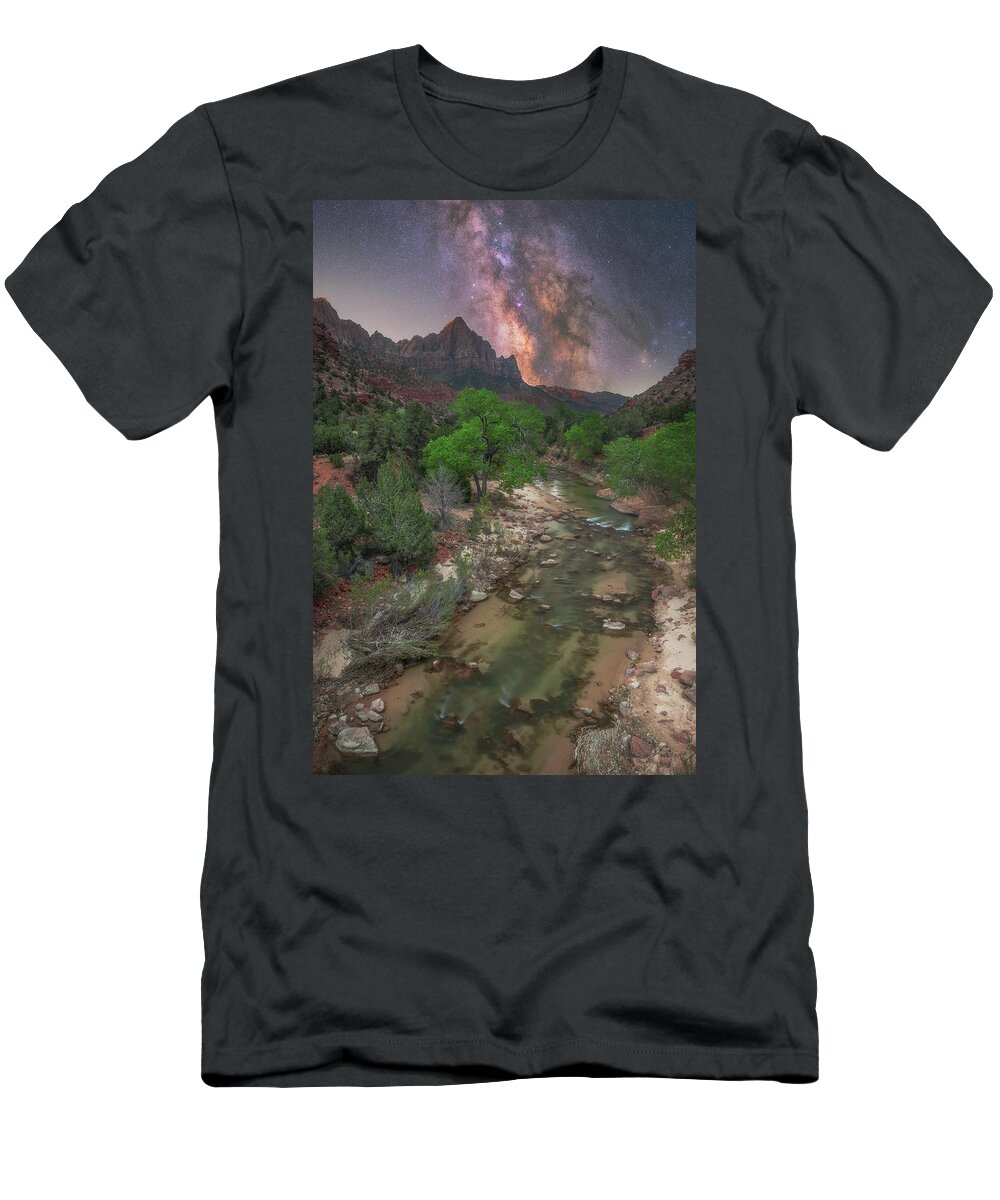 Zion T-Shirt featuring the photograph Wild Zion Nights by Darren White