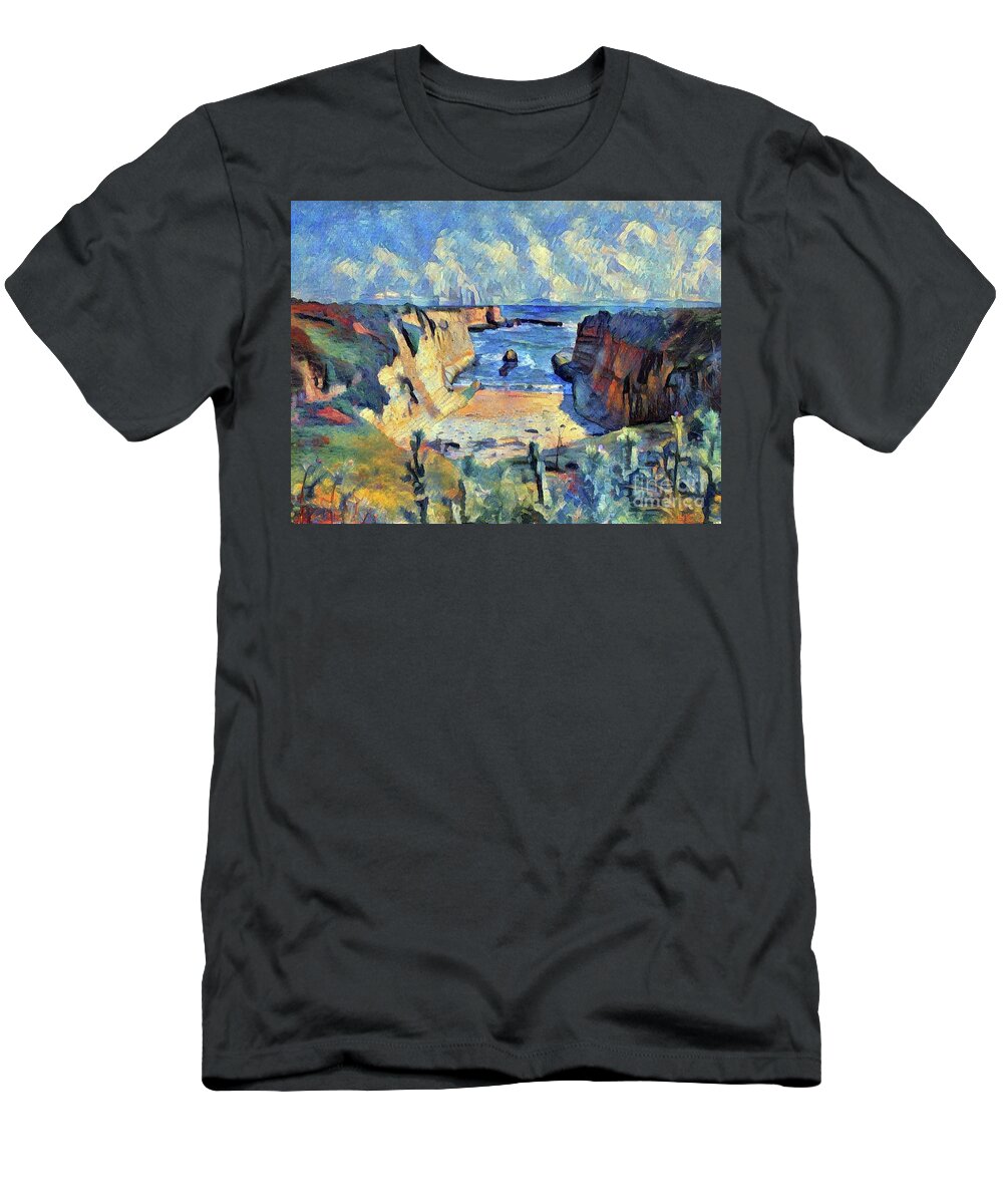 Beach T-Shirt featuring the painting Wilder Ranch Trail by Denise Deiloh