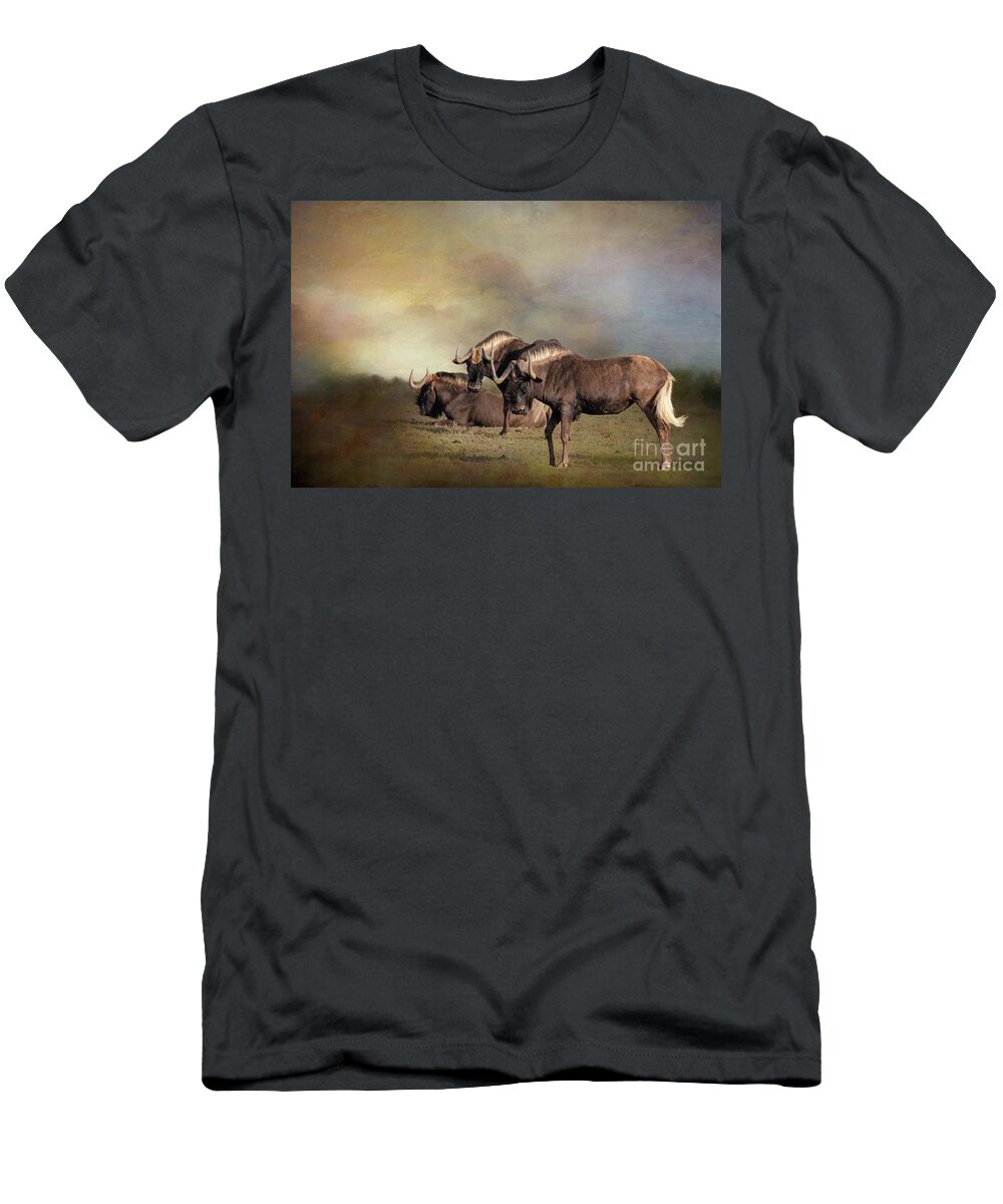 Blue Wildebeest T-Shirt featuring the photograph Wildlife South Africa by Eva Lechner