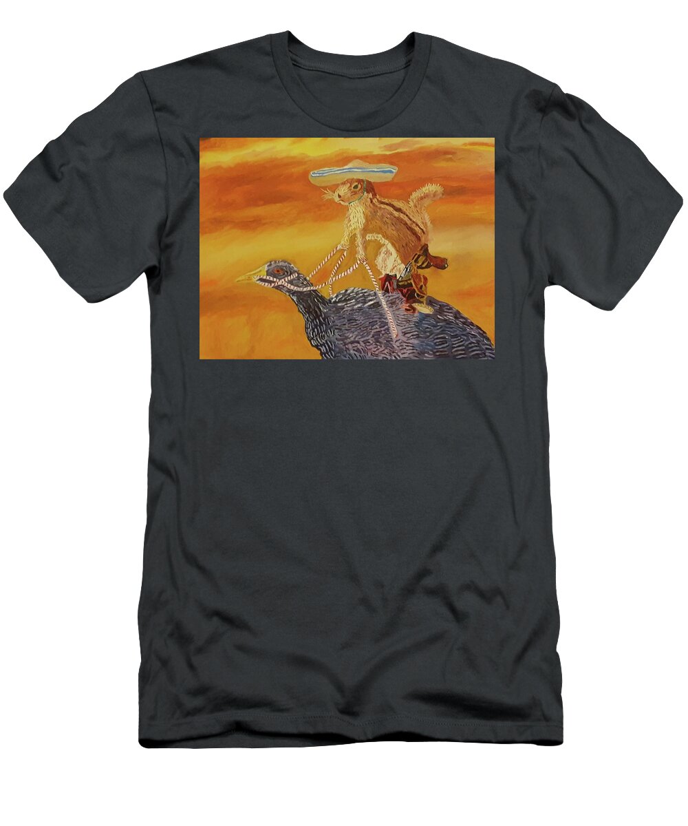 Chipmunk T-Shirt featuring the painting Wildlife Western by Sharon Gissy
