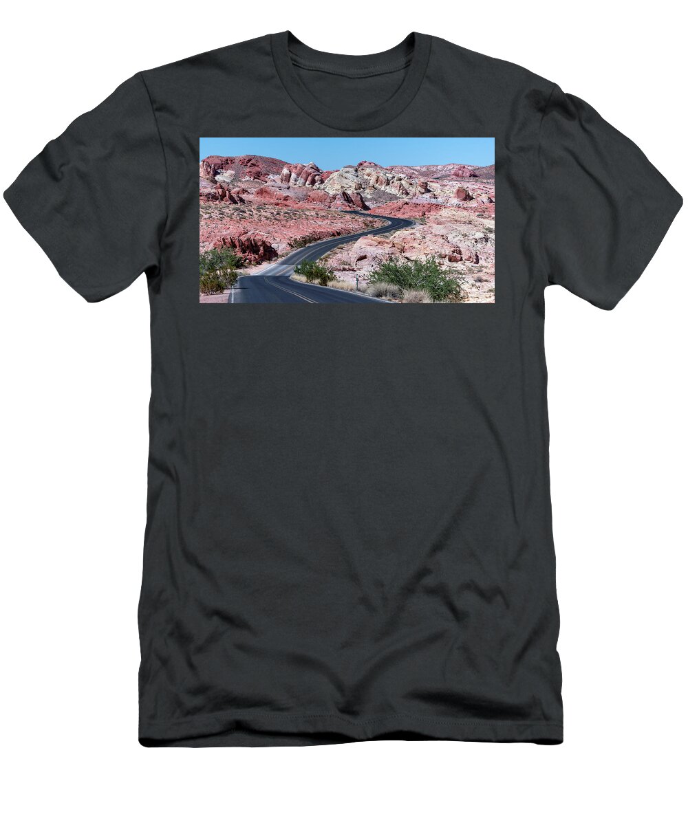 Aztec Sandstone T-Shirt featuring the photograph Winding Through Fire by Kent Nancollas