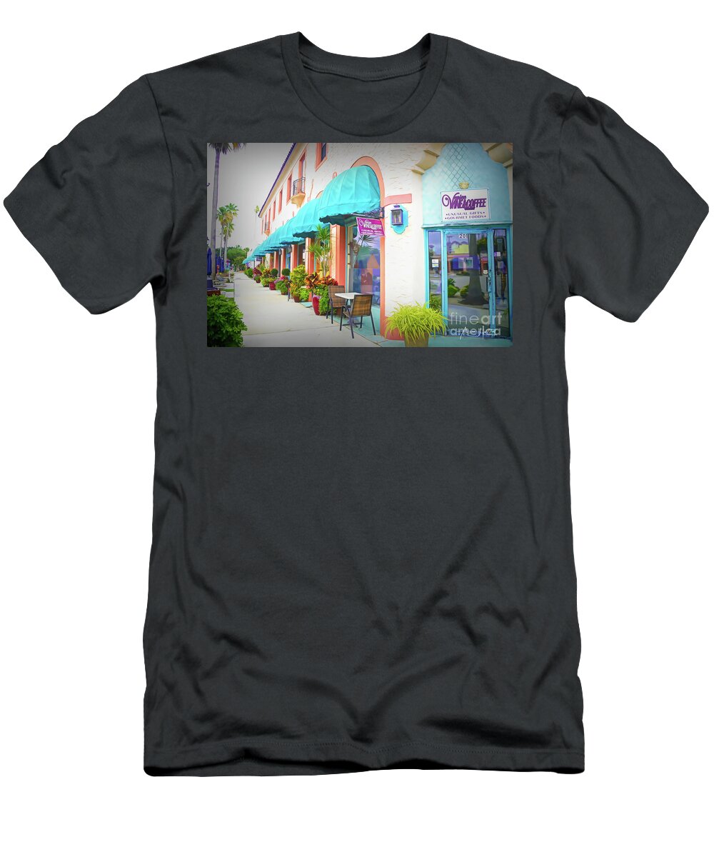 Venice T-Shirt featuring the digital art Wine Shop by Alison Belsan Horton
