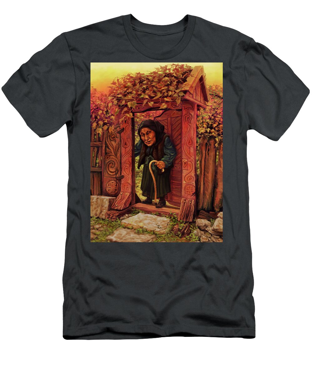 Wine T-Shirt featuring the painting Winemaker by Hans Neuhart