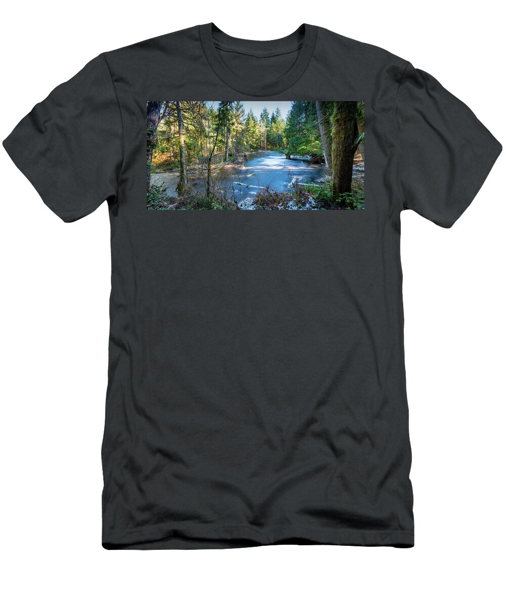 Trees And Forests T-Shirt featuring the photograph Winter at Silers Mill by Larey McDaniel