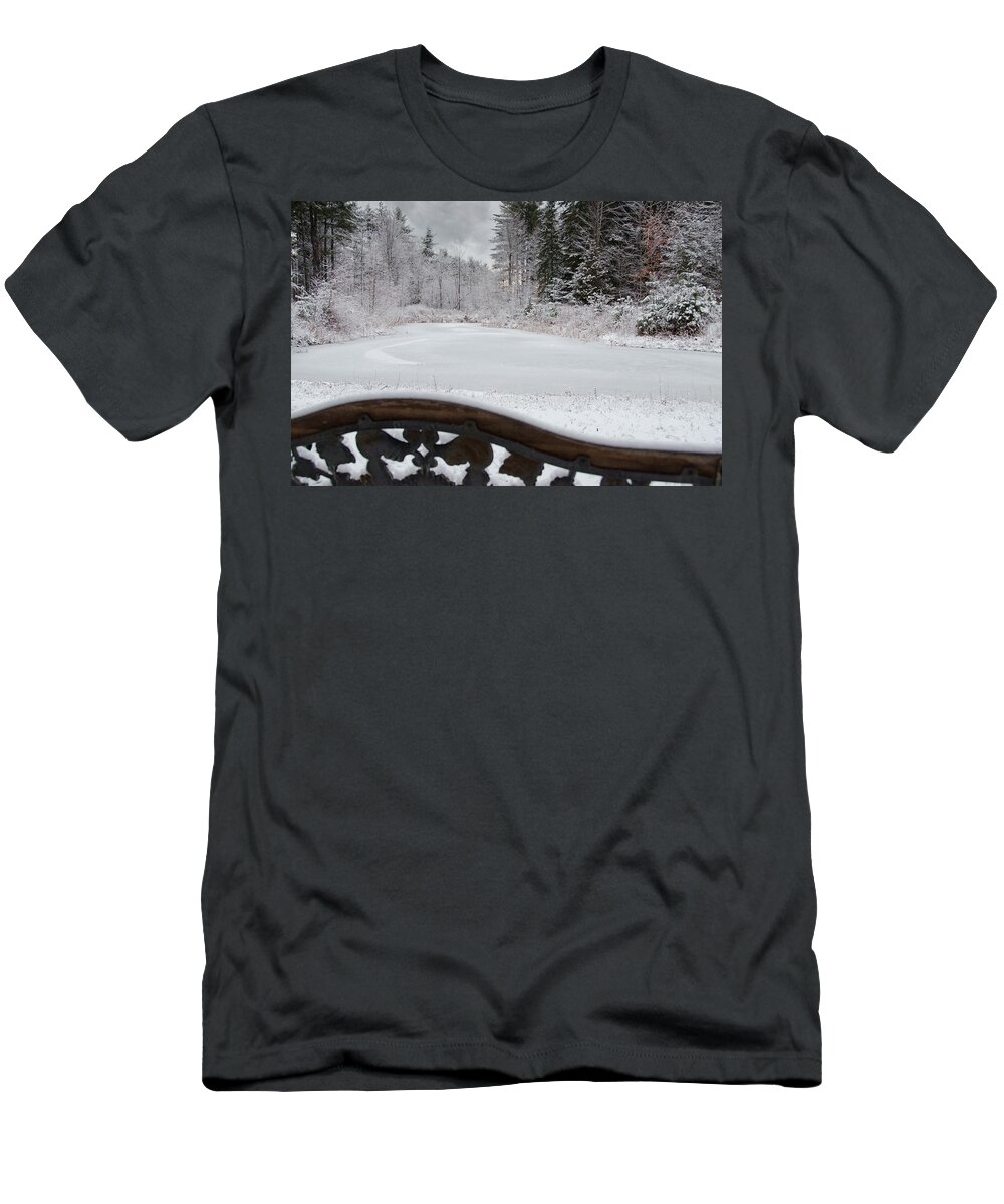 Winter T-Shirt featuring the photograph Winter at the Pond by Moira Law