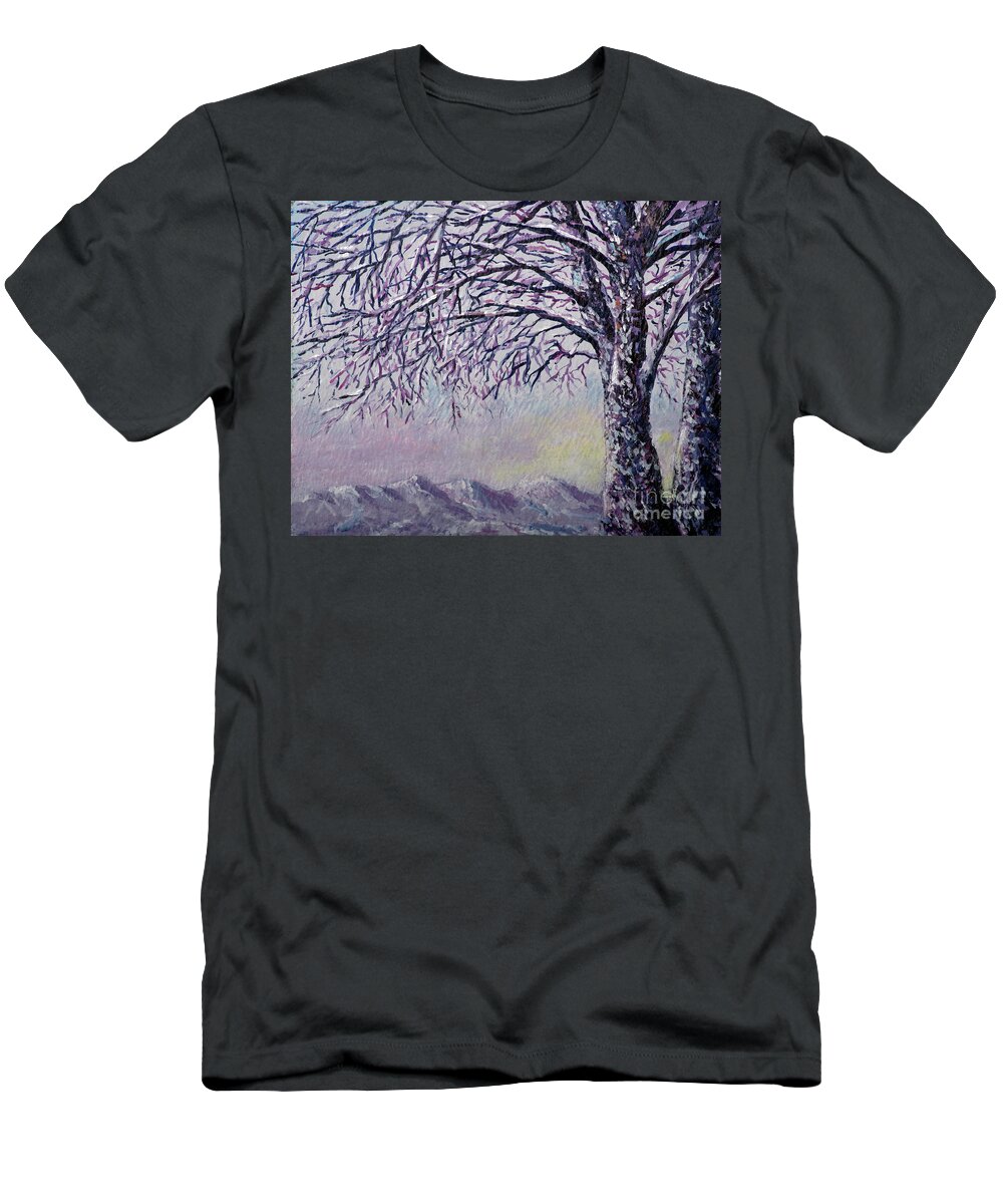 Winter T-Shirt featuring the painting Winter Chill by Lou Ann Bagnall