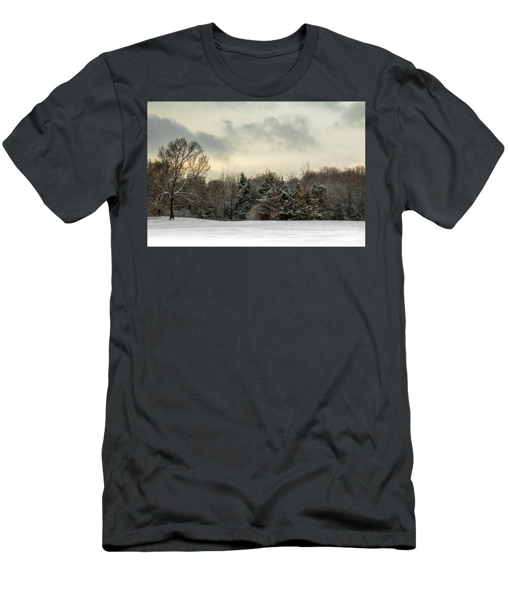 Winter T-Shirt featuring the photograph Winter Evening in the Ozarks by Allin Sorenson