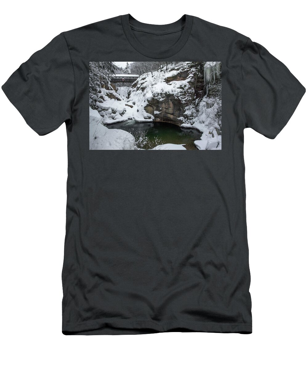 Sentinel T-Shirt featuring the photograph Winter Flume Pool by White Mountain Images