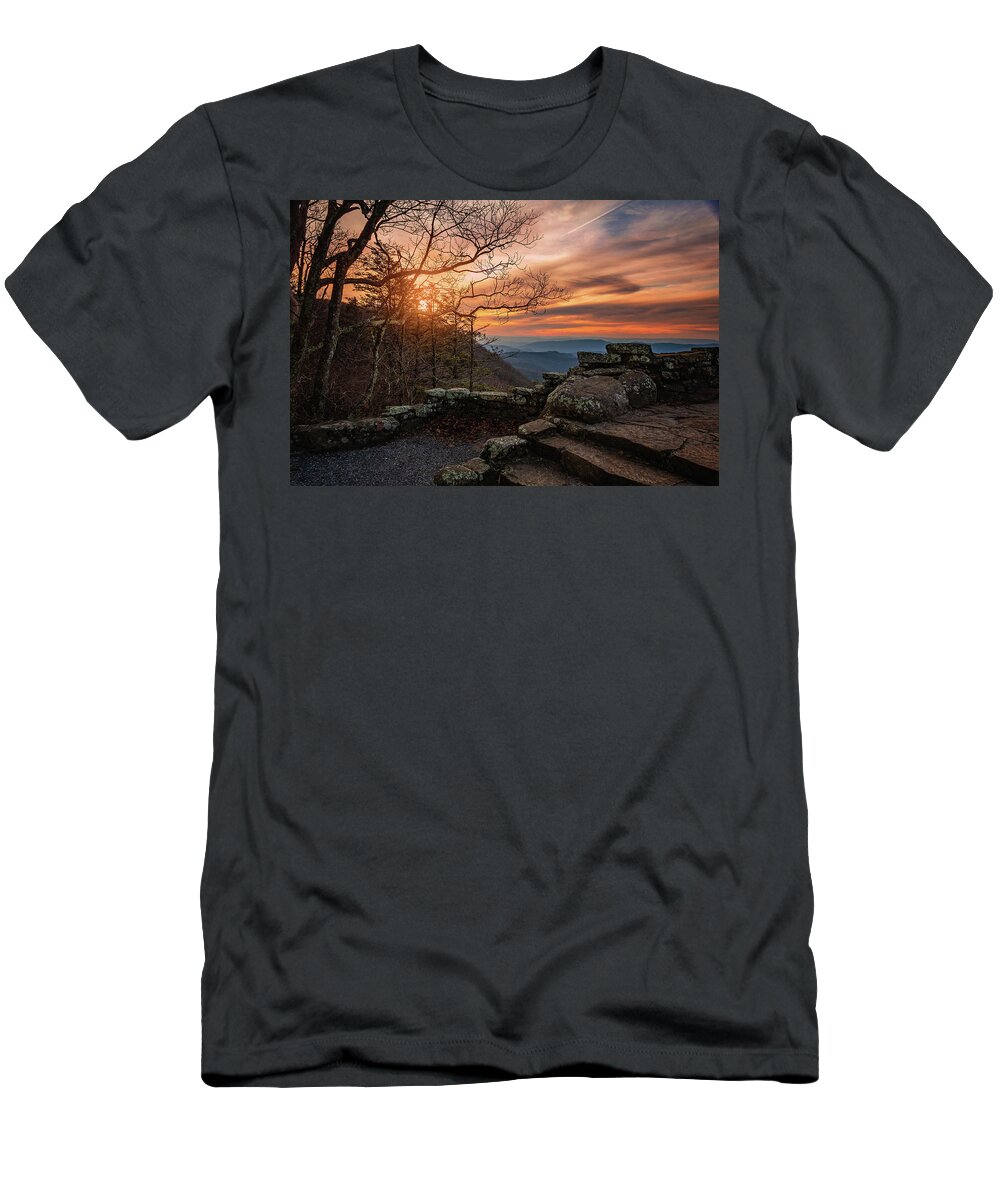 Sunset T-Shirt featuring the photograph Winter Light at Thunder Ridge by Tricia Louque