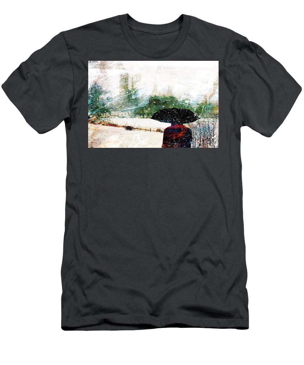 Snow T-Shirt featuring the digital art Winter Stroll by Sandra Selle Rodriguez