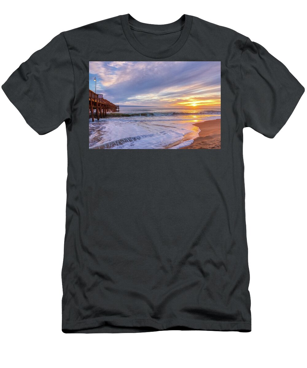 Virginia T-Shirt featuring the photograph Winter Sunrise at Sandbridge by Donna Twiford