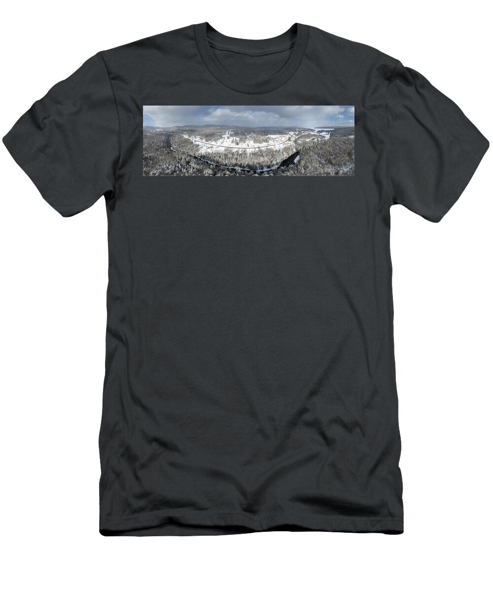 Village T-Shirt featuring the photograph Winter View of Pittsburg Village, New Hampshire by John Rowe