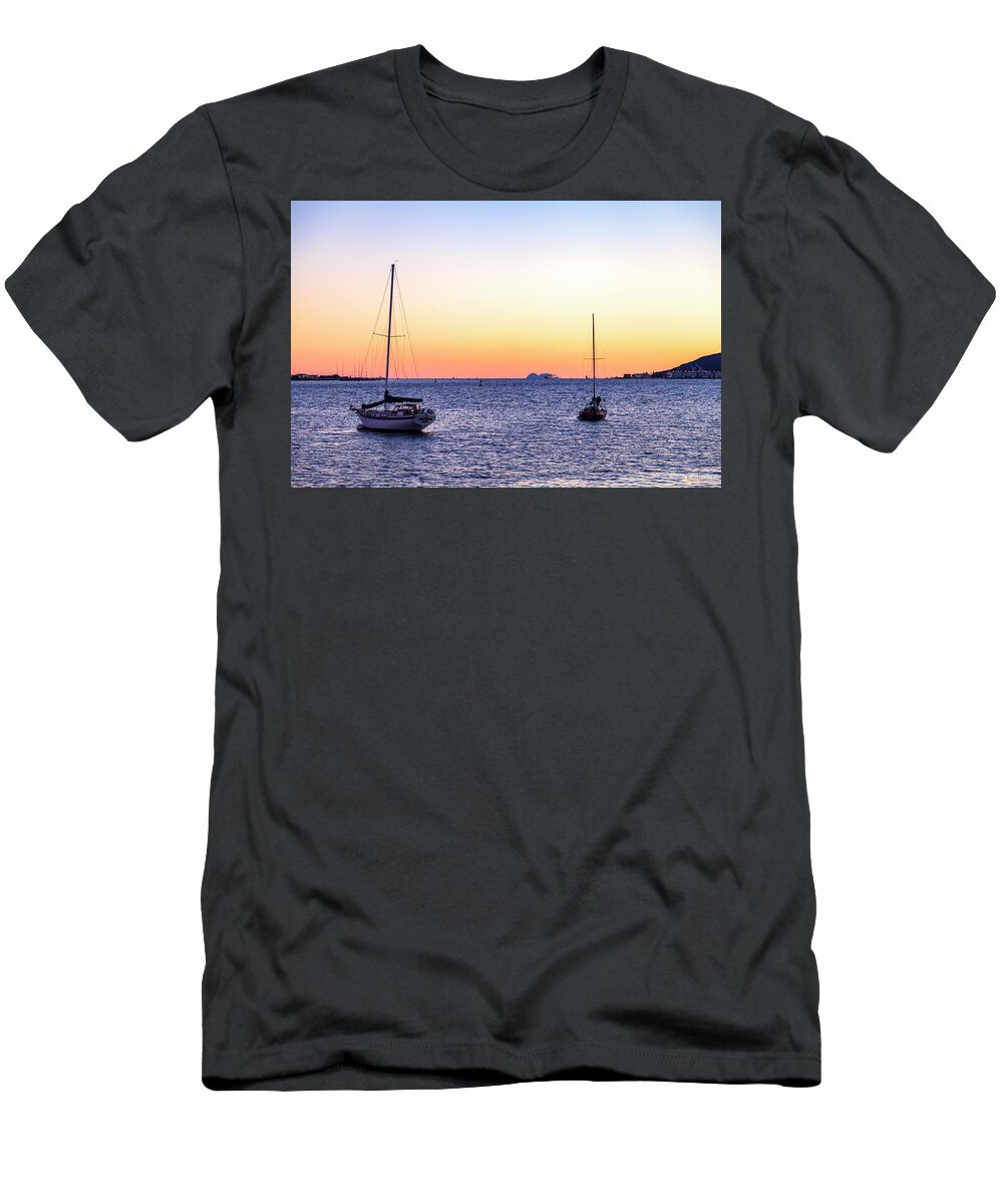 Sunset T-Shirt featuring the photograph Winter's Night in San Diego by Ryan Huebel