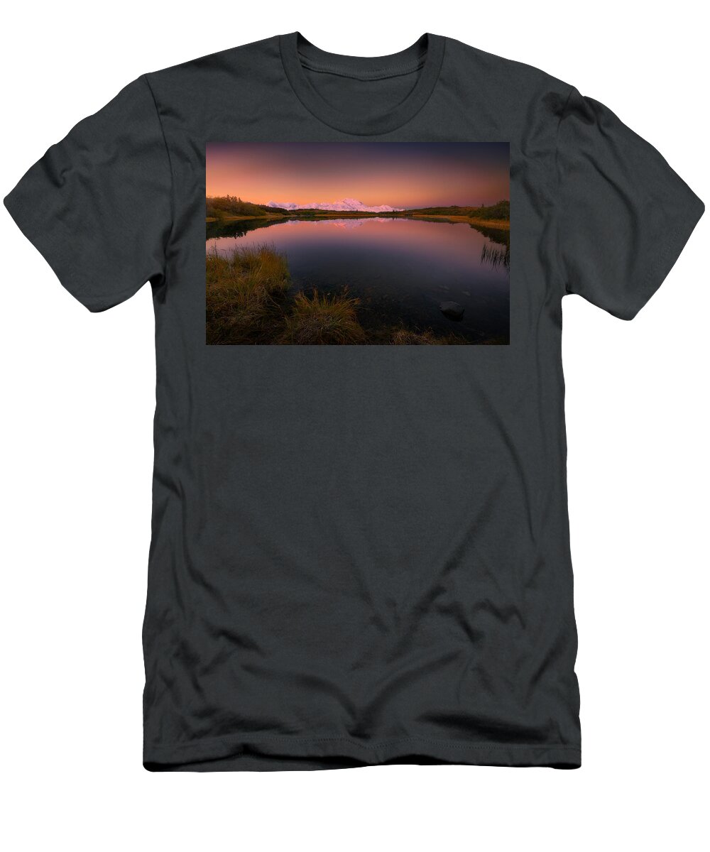 Alaska T-Shirt featuring the photograph Wonder Lake Sunrise by Henry w Liu