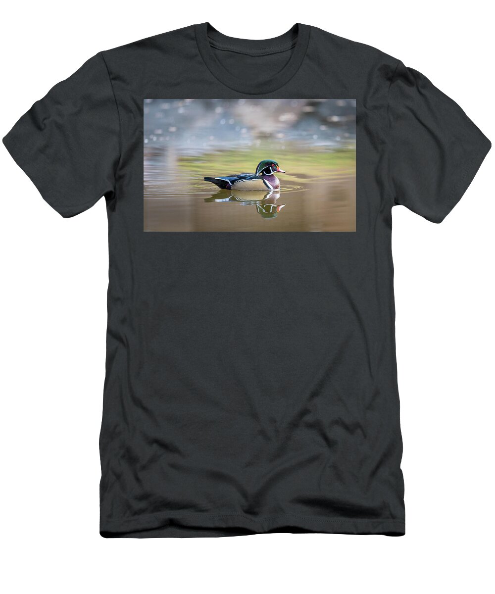 Wood Duck T-Shirt featuring the photograph Wood duck 1 by Stephen Holst