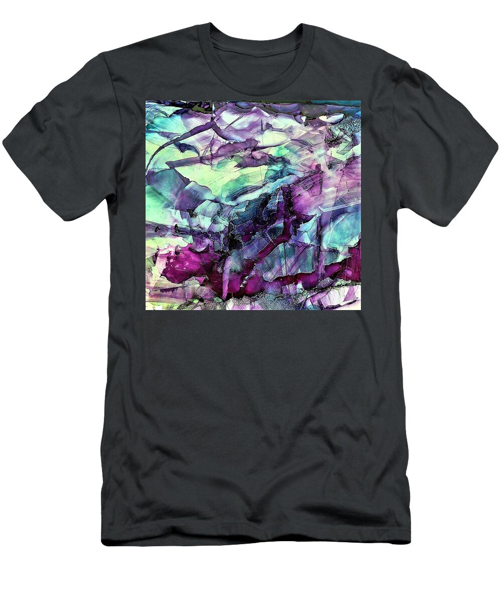 Soft T-Shirt featuring the painting World Traveler by Angela Marinari