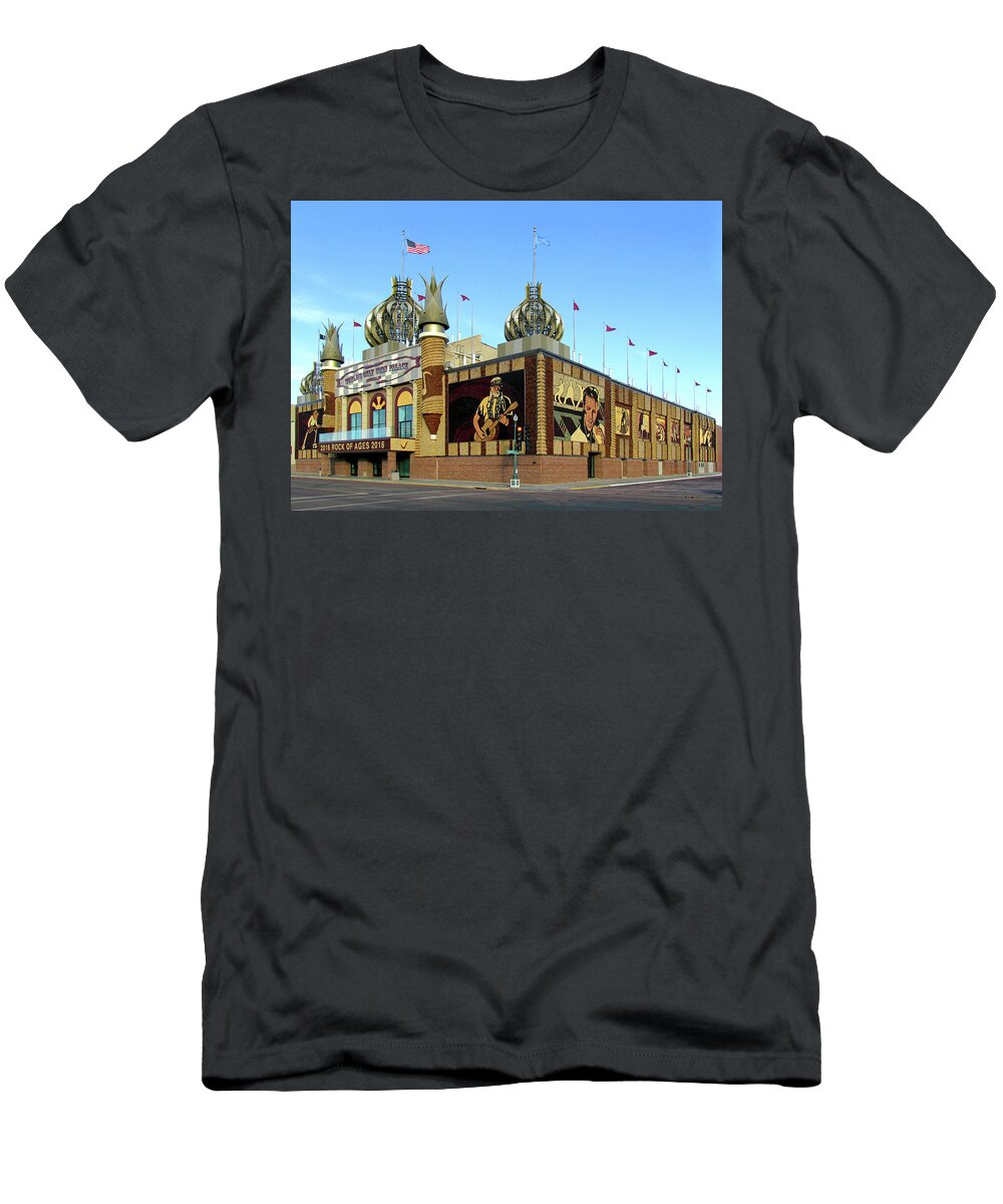 Corn T-Shirt featuring the tapestry - textile Worlds Only Corn Palace 2016 by Richard Stedman