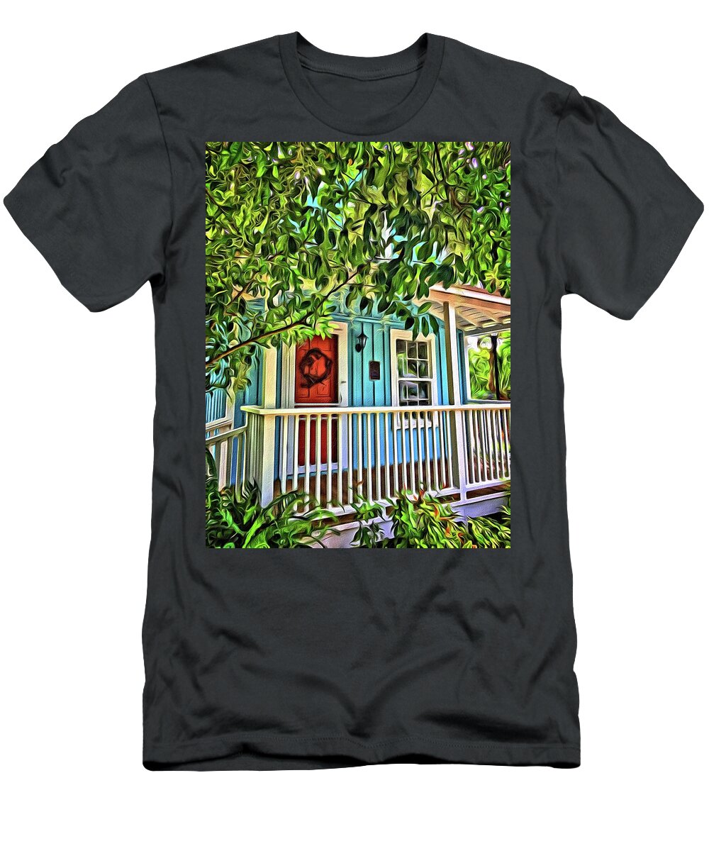 Alicegipsonphotographs T-Shirt featuring the photograph Wreath On The Door by Alice Gipson