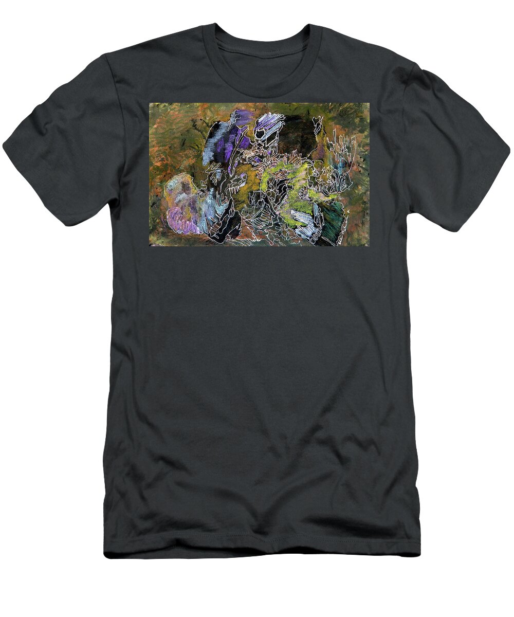 • Wall Art T-Shirt featuring the painting Wrong Ha Wronnnng by Ellen Palestrant