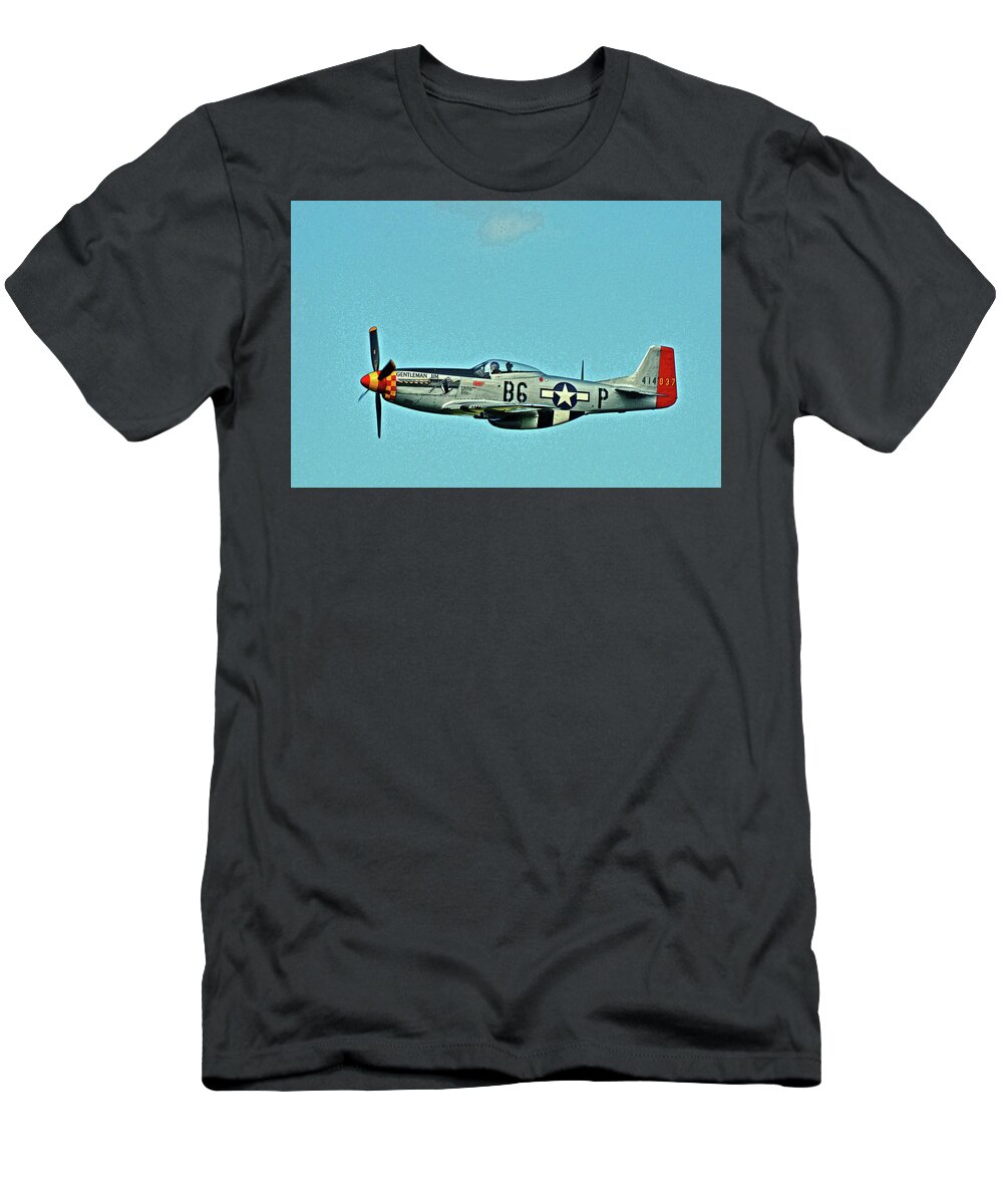 Aviation T-Shirt featuring the photograph WWll FIGHTER by Marco Catalfio
