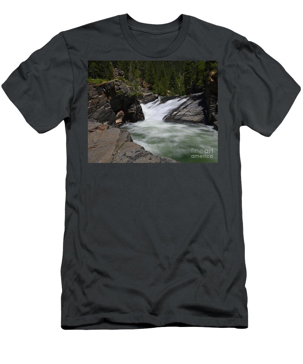 Montana T-Shirt featuring the photograph Yaak Falls #2 by Steve Brown