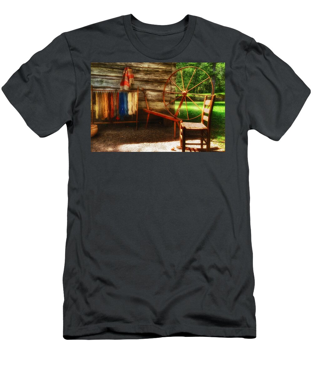 Photo T-Shirt featuring the photograph Yarnwork at the Mill by Anthony M Davis