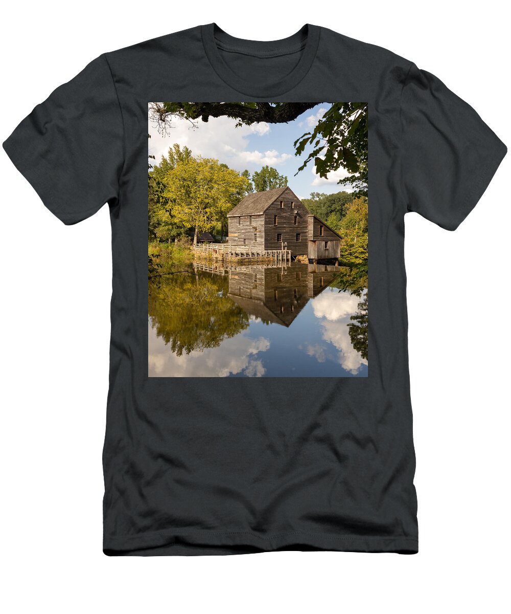 Raleigh T-Shirt featuring the photograph Yates Mill Reflection by Rick Nelson