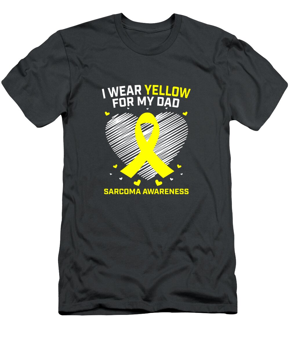 Yellow Bone Sarcoma Cancer Awareness Products Dad Men Women T-Shirt featuring the digital art Yellow Bone Sarcoma Cancer Awareness Products Dad Men Women by Gethin Aoibhe