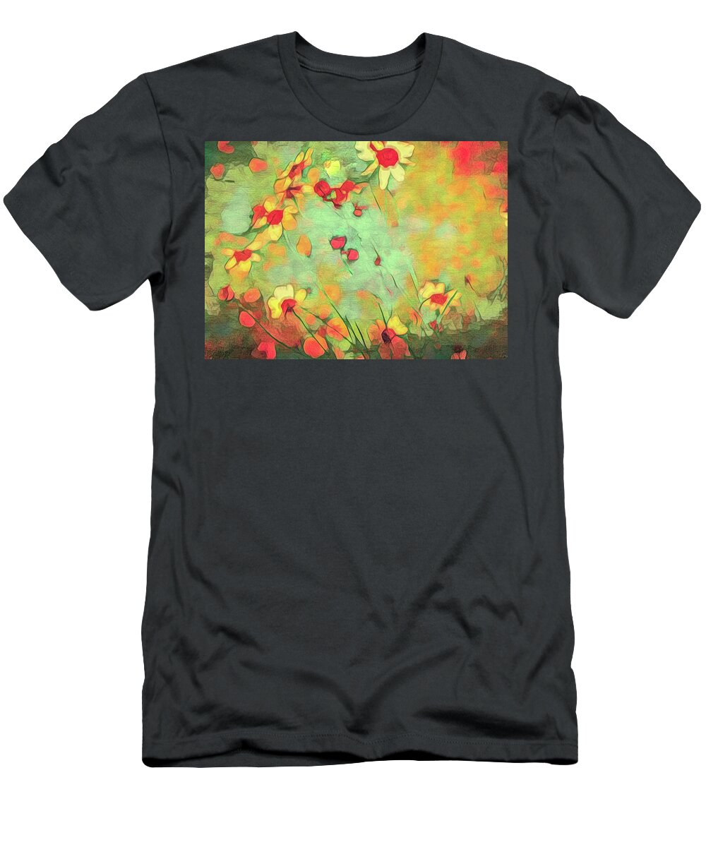 Flower Impressions T-Shirt featuring the digital art Yesterdays Bloom by Kevin Lane
