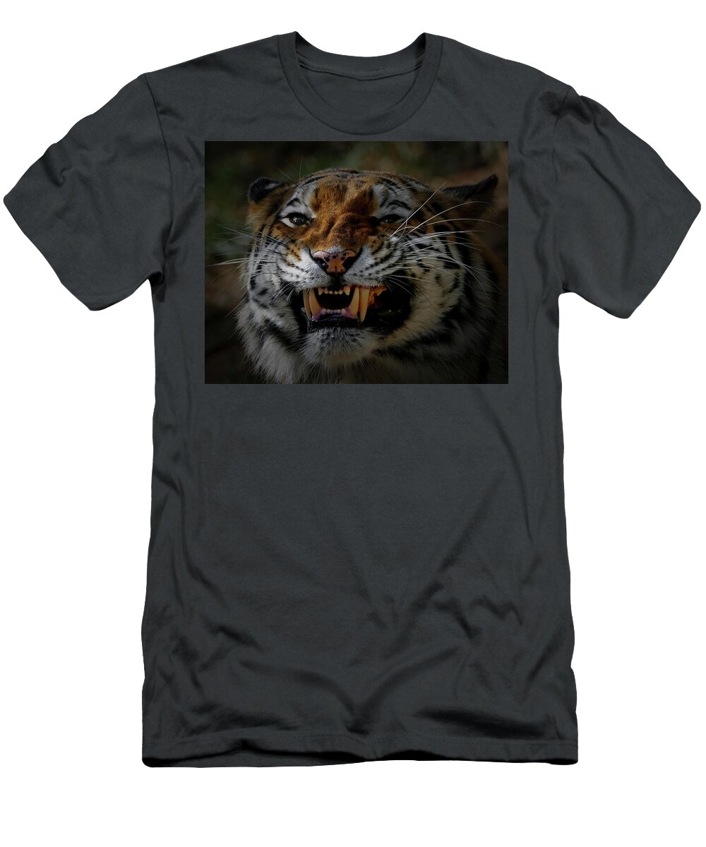 Tiger T-Shirt featuring the photograph You Are Next by Ernest Echols