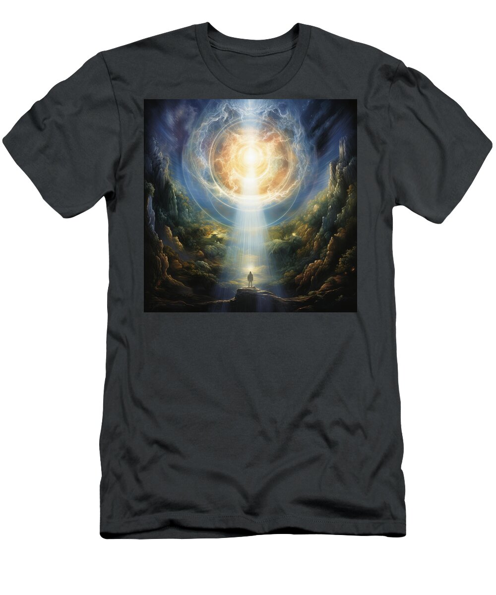 God T-Shirt featuring the painting You Cannot See My Face by Lourry Legarde