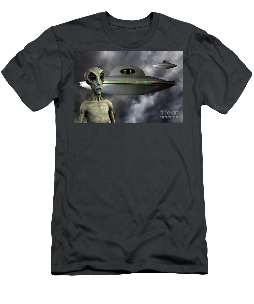 Alien T-Shirt featuring the photograph You Have No Leader??? by Bob Christopher