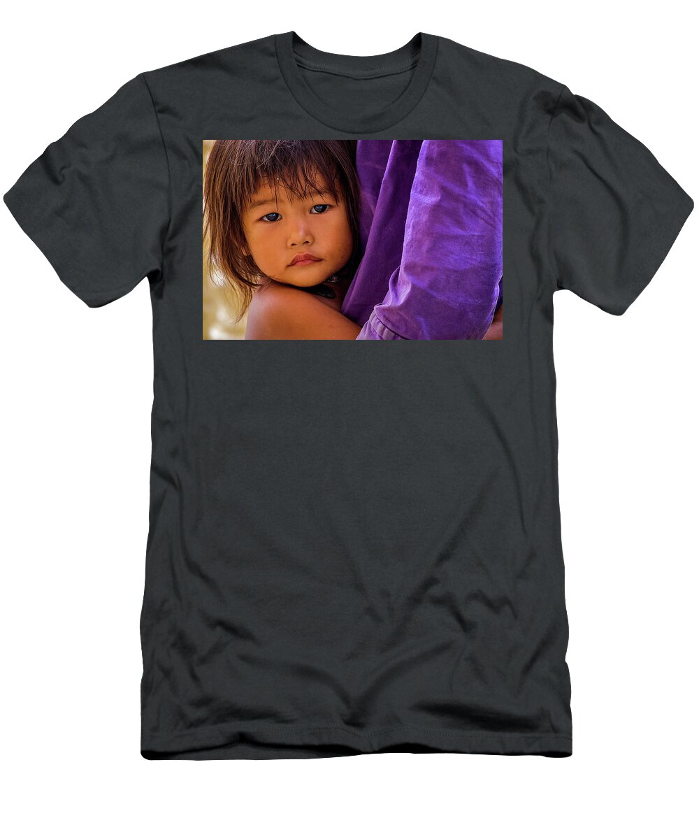 Battambang T-Shirt featuring the photograph Young Khmer at Tonle Sap by Arj Munoz