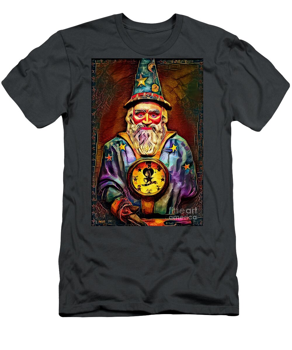 Wingsdomain T-Shirt featuring the photograph Your Fortune Be Told By The Carnival Wizard 20210918 by Wingsdomain Art and Photography
