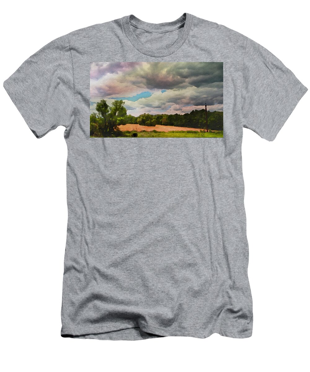 Tennessee Mountains T-Shirt featuring the painting Tennessee Landscape by Joan Reese