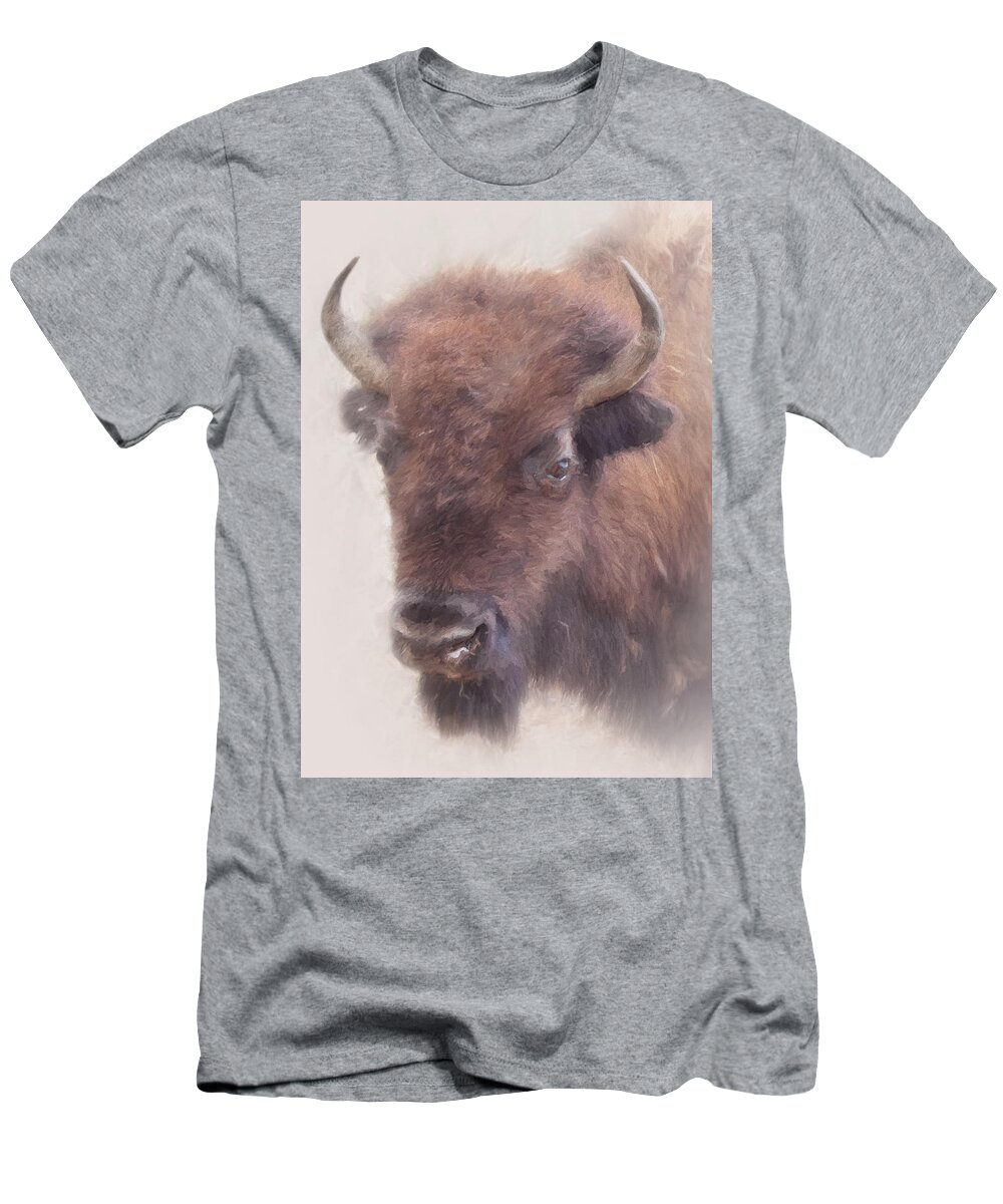 America T-Shirt featuring the photograph American Buffalo #2 by David and Carol Kelly