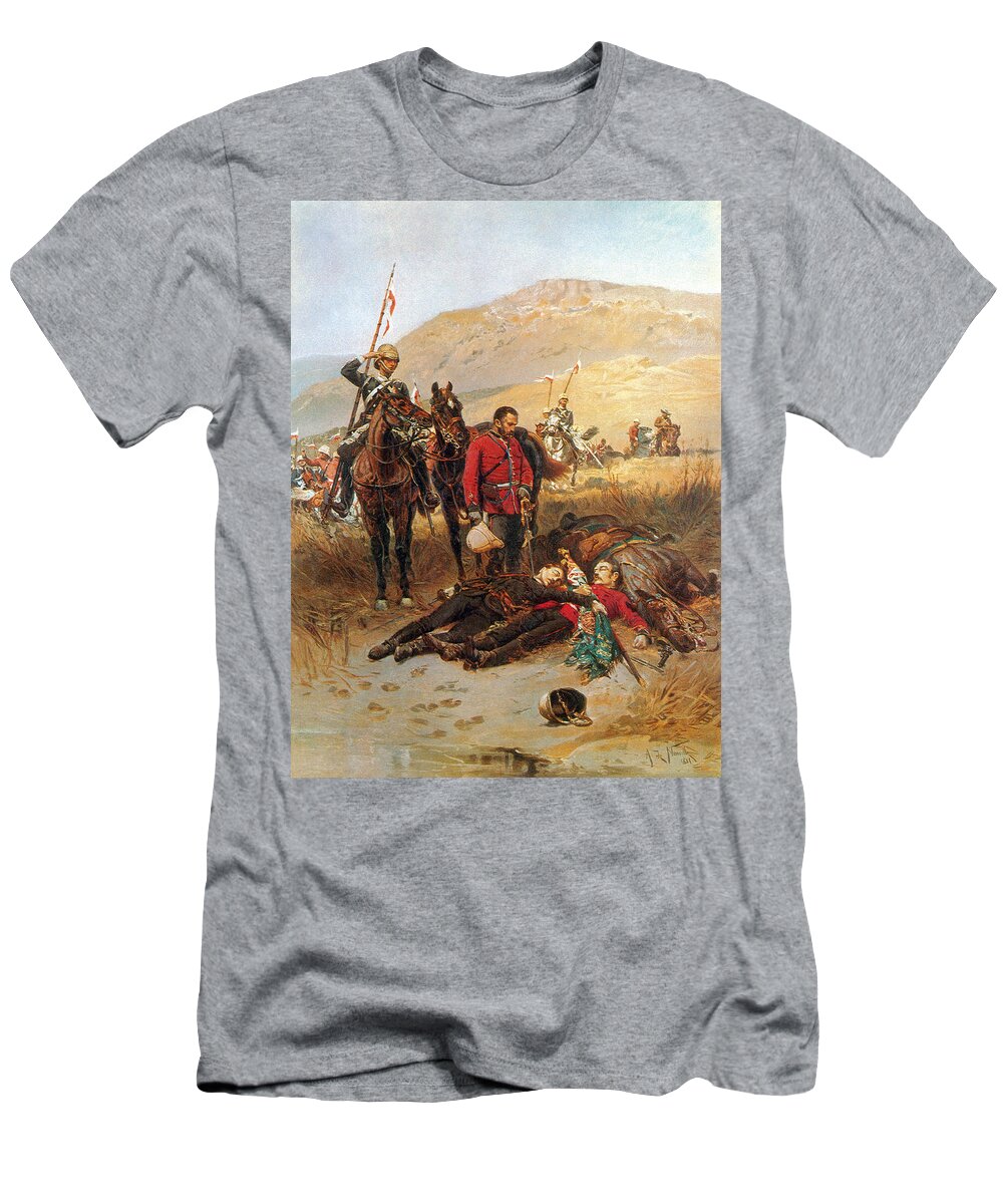 17th Lancers T-Shirt featuring the photograph Anglo-zulu War, Battle Of Isandlwana #1 by Science Source