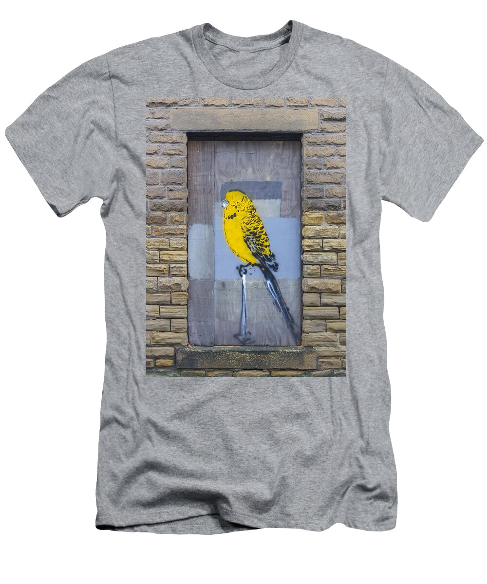 Grunge T-Shirt featuring the photograph Budgie graffiti #1 by Chris Smith