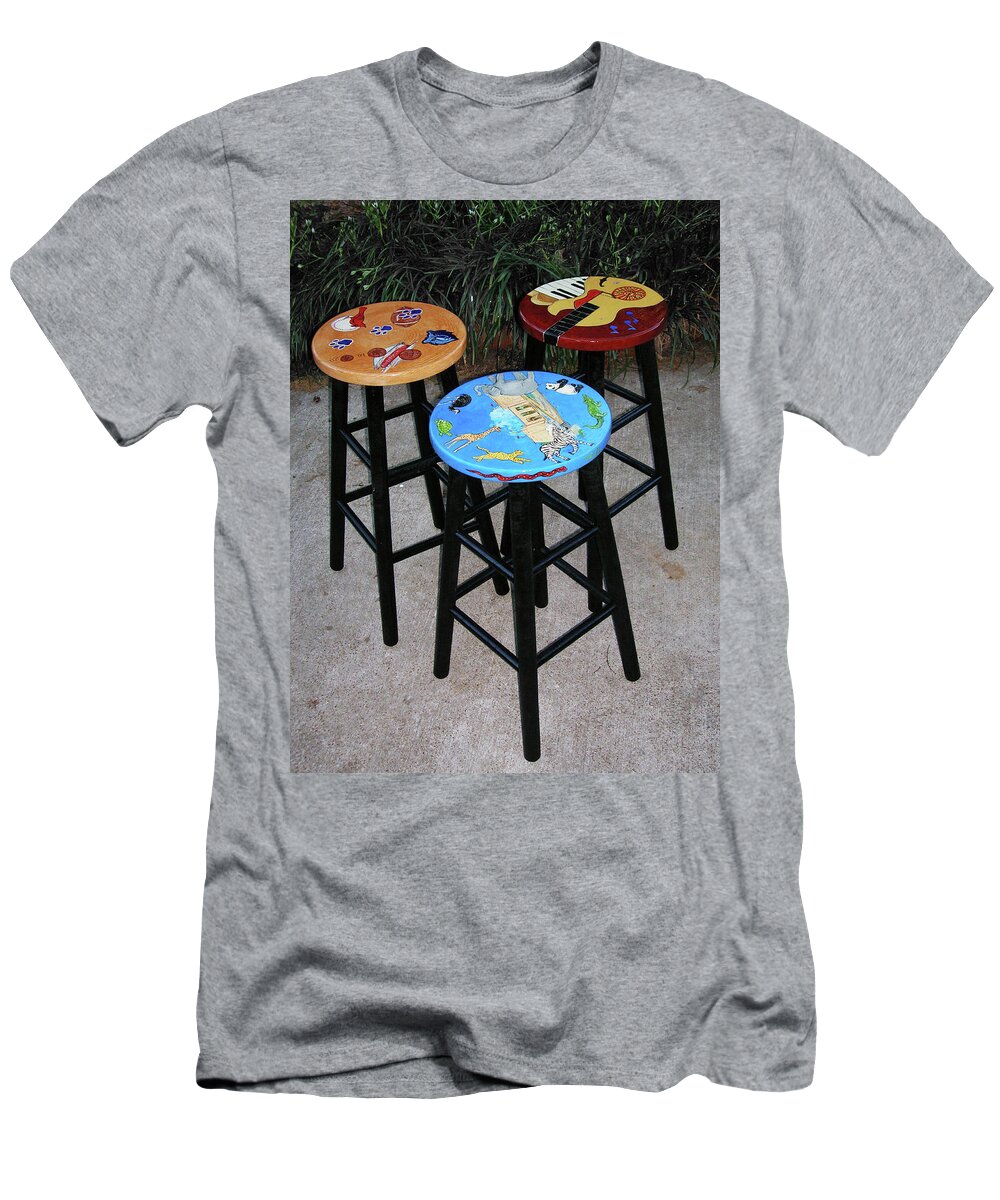 Decorative Painting T-Shirt featuring the painting Custom Barstools #1 by Lizi Beard-Ward