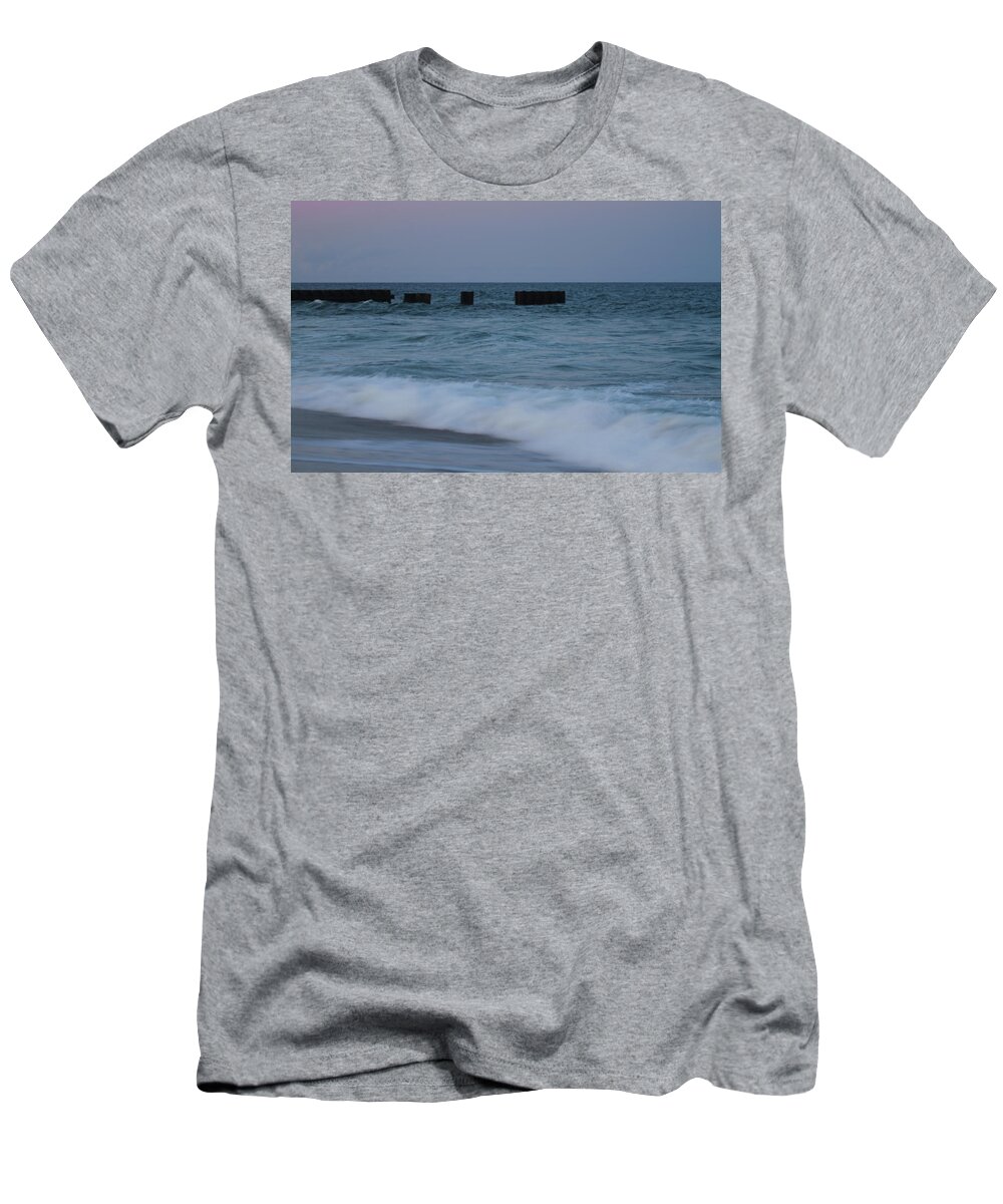 Beach T-Shirt featuring the photograph Hatteras Groin 2 by Cathy Lindsey