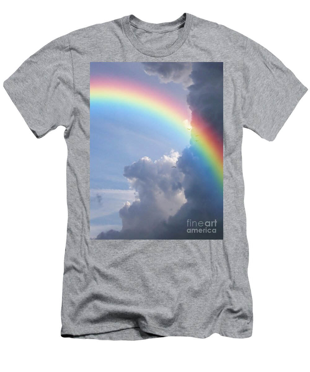 Rainbow T-Shirt featuring the photograph Rainbow Clouds #1 by Antony McAulay